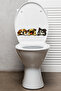 Toilet Sticker Three Cute Dogs Confused, Cheerful and Grumpy Fun Bathroom Sticker Set - 5