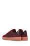 Women's Burgundy Lace-Up Suede Leather Sneaker Af320004Ds - 7