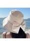 Women's sun hat foldable wide brim UV windproof strap. - 2