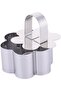 6-Piece Stainless Steel Flower-Shaped Dessert Ring Molds with Handles (silver, 8x3.8cm). - 2