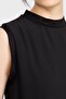 Chiffon Front Sleeveless Combed Cotton Undergarment - Black - 5