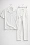 New Season Premium Fabric Corded Fabric Ottoman Summer T-Shirt and Sweatpants 2-Piece Set - 2