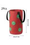 (20 x 35 cm) (Red) Two hanging strawberry planting bags. Made of non-woven fabric. With 12 holes. Also for planting strawberries, herbs and flowers. - 2