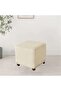 Velvet square footstool cover, cube footstool cover with elastic band protective cover (beige) - 3