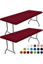 6 - foot stretch tablecloth, elastic rectangular tablecloth, 2 - pack, for picnics, outdoor activities and parties, machine washable, stretch...