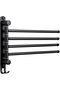 Stainless Steel Swivel Towel Rack for Bathroom - 4-Arm Wall-Mounted Towel Holder (32 cm, Black, Screws Included)