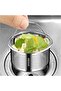 Two kitchen sink strainers with handles, suitable for RVs, restaurants, and homes, made of stainless steel, 4cm high, with lids. - 3