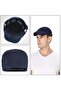 1 Summer beret, breathable mesh flat-top summer hat, men's hat, adjustable, blue, size 35. - 5