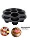 2-Piece Silicone Muffin Pan Set (black, 18cm+21cm), non-stick round cupcake pans for egg bites & tarts. - 8