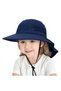 Children's sun hat – Summer sun hat for boys and girls – Wide adjustable brim – Suitable for children aged 2-6 – Two-piece set – Navy blue and grey - 2