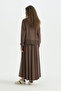 Cupra Modal Knitted Skirt Blouse Set - Brown - 4