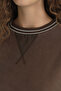 Cupra Modal Knitted Skirt Blouse Set - Brown - 3