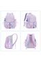 Heavy-duty mesh backpack with see-through mesh design, suitable for beach, swimming, sports, work, and travel (purple leopard print). - 4