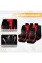 Complete Set Car Seat Covers 9-Piece Low-Back Front Rear Seat Covers Includes 5 Removable Headrest Covers Universal Red - 3