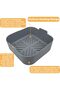 Reusable square silicone air fryer liner, non-stick basket, easy to clean, compatible with 5-6.5 quart baking tray, oven accessory, 8.6-inch, gray. - 4