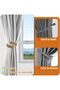 Simple curtain tiebacks, 2-pack, suitable for home, office, living room, bedroom (brown) - 2
