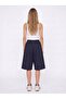Women's Combed Cotton Relaxed Fit Jorts Bermuda Navy Blue Shorts - C915 - 4