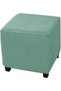 Elastic Jacquard Square Footstool Cover, Storage Footstool Cover, Elastic Bottom Footstool Cover, Footstool Furniture Protective Cover - Green