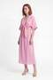 Women's Elastic Waist Long Skirt and Tie-Up Blouse Set - 3