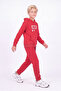Boy's Printed Kangaroo Pocket Hooded Tracksuit Set - 2