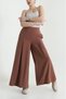 Women's Wide Leg Crepe Tencel Pants with Zipper Pockets
