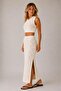 Openwork Knitwear Crop Blouse & Slit Midi Skirt Set - 2