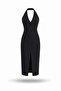 Black Halter Neck Midi Dress 12483