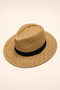 Banded Round Wide Brim Straw Fotr Hat Unisex - 2