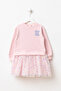 Girl's Dress with Tulle Print Detail - 2
