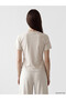 Two Mt Shop Quality Gray Diver Fabric Embroidered Narrow & Slim Short Sleeve Women's T-Shirt - 4