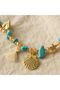 Kly-1065 |   Turquoise Handmade Beaded Sea Charm Tassel Summer Necklace |   Eos Collective - 4
