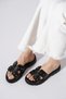 Castle Women's 35350 Black Lightweight Thick Sole Trok Detail Daily Slippers - 6