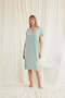 Light Green Viscose Nightgown with Lace Collar and Short Sleeves