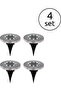 Four solar-powered lights, made of stainless steel, with eight LED beads, producing white light.