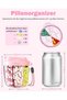 Pill boxes - 7-day medicine box - Round medicine box - 7 compartments - Wide opening and anti-tangle design - BPA-free - Ideal for travel - Pink - 3