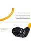Orange leather ring lock bicycle safety lock, 4-digit resettable combination cable lock, suitable for bicycles, 2 feet x 1/2 inches. - 5