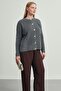 Women's Soft Plush Look Beard Knitwear Cardigan Jacket - 2