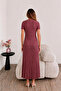 Shimmering Pocketed Pleated Short Sleeve Maxi Dress - 4