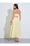 Yellow Strappy Maxi Dress with Floral Applique - 5