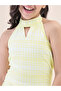 Girls Yellow Checked Halter Neck Top and Pants Set - 4