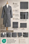 Eldy Men's Robe Set, 3 Pieces, 100% Cotton Certified Shawl Collar Striped Robe Set - Gray Color - 5