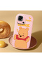 Redmi 10C Compatible Case Camera Protector Pink Silicone Couple Phone Case with Bear Pattern - 2