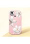 Redmi 9C Compatible Case Camera Protector Pink Silicone Couple Phone Case with Floral Pattern
