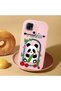 Redmi 10C Compatible Case Camera Protector Pink Silicone Couple Phone Case Panda Pattern - 2