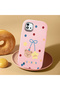Realme C20 Compatible Case Camera Protector Pink Silicone Couple Phone Case with Bear Pattern - 2