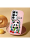 Samsung Galaxy S25 Ultra Compatible Case Camera Protector Pink Silicone Couple Phone Case Panda Pattern - 2