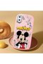 iPhone X Compatible Case Camera Protector Pink Silicone Couple Phone Case Character Patterned - 2