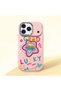 iPhone 17 Pro Compatible Case Camera Protector Pink Silicone Couple Phone Case Heart Pattern