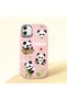 Samsung Galaxy A05 Compatible Case Camera Protector Pink Silicone Couple Phone Case Panda Pattern