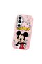 Samsung Galaxy S25 Compatible Case Camera Protector Pink Silicone Couple Phone Case with Character Pattern - 3